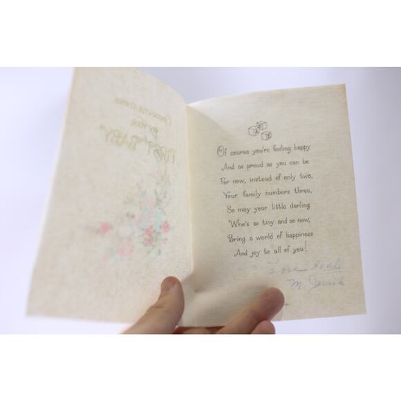 Baby Toys and Flowers, First Baby, Congratulations, Touching Message, Adorable - Picture 2 of 2